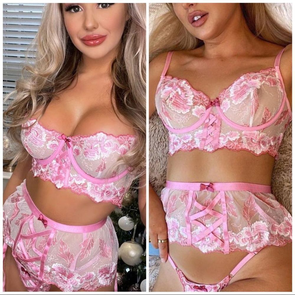 ❤️ NEW malibu barbie embroidery lingerie set